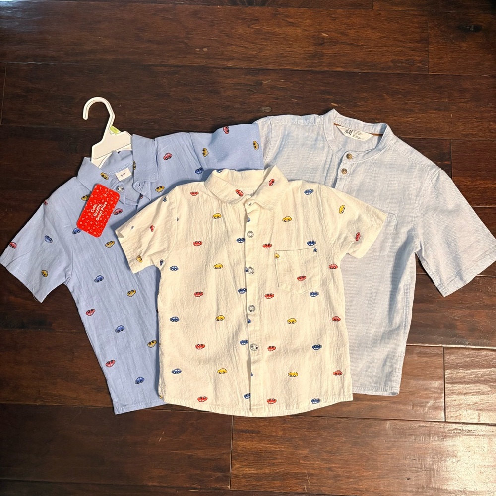 PatPat Kids' Polo Shirts - Light Blue and Cream boys 5/6